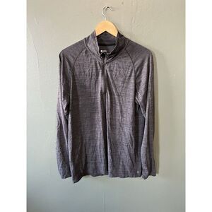 Zella Mens Gray 1/4 Zip Long Sleeve Sweater Size Large Mock Neck